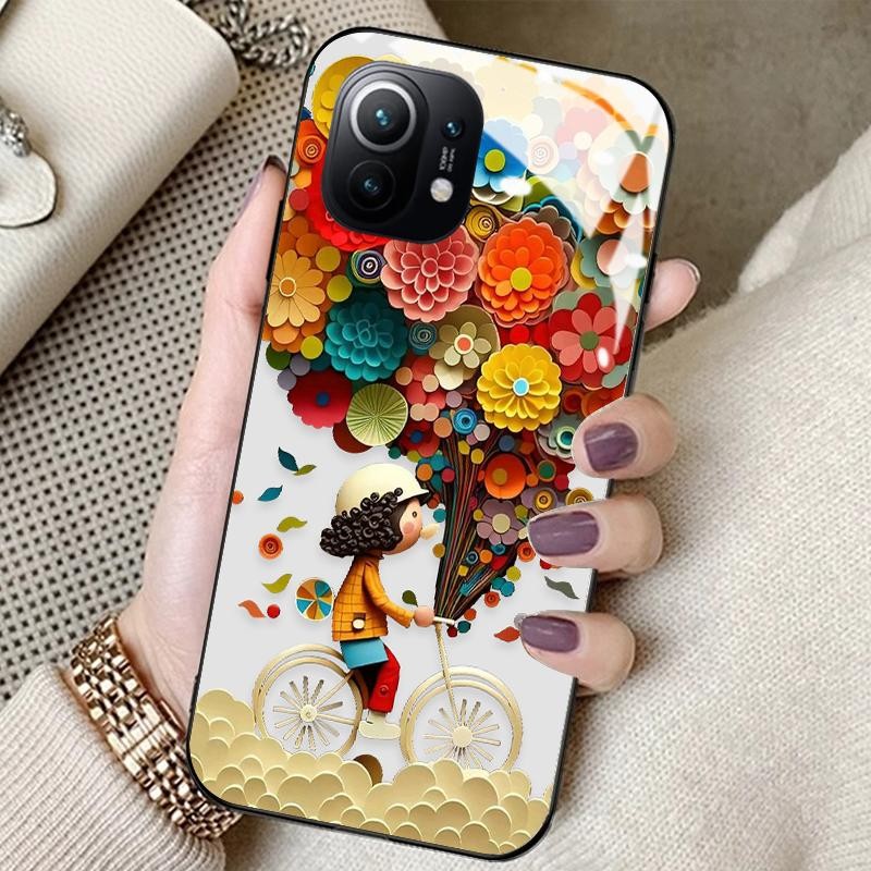 Casing Kaca Keras For Xiaomi Mi 11 Lite Mi 11 Lite 5G 11 Lite 5G NE 12 Lite Casing Silikon Gadis Sep