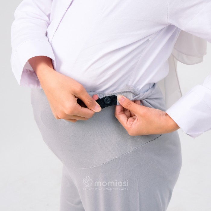 MURAH✨ - Celana Hamil Kulot Wanita Bumil Panjang Jumbo Maternity Kulot Premium - KULOT PUTIH, JUMBO 