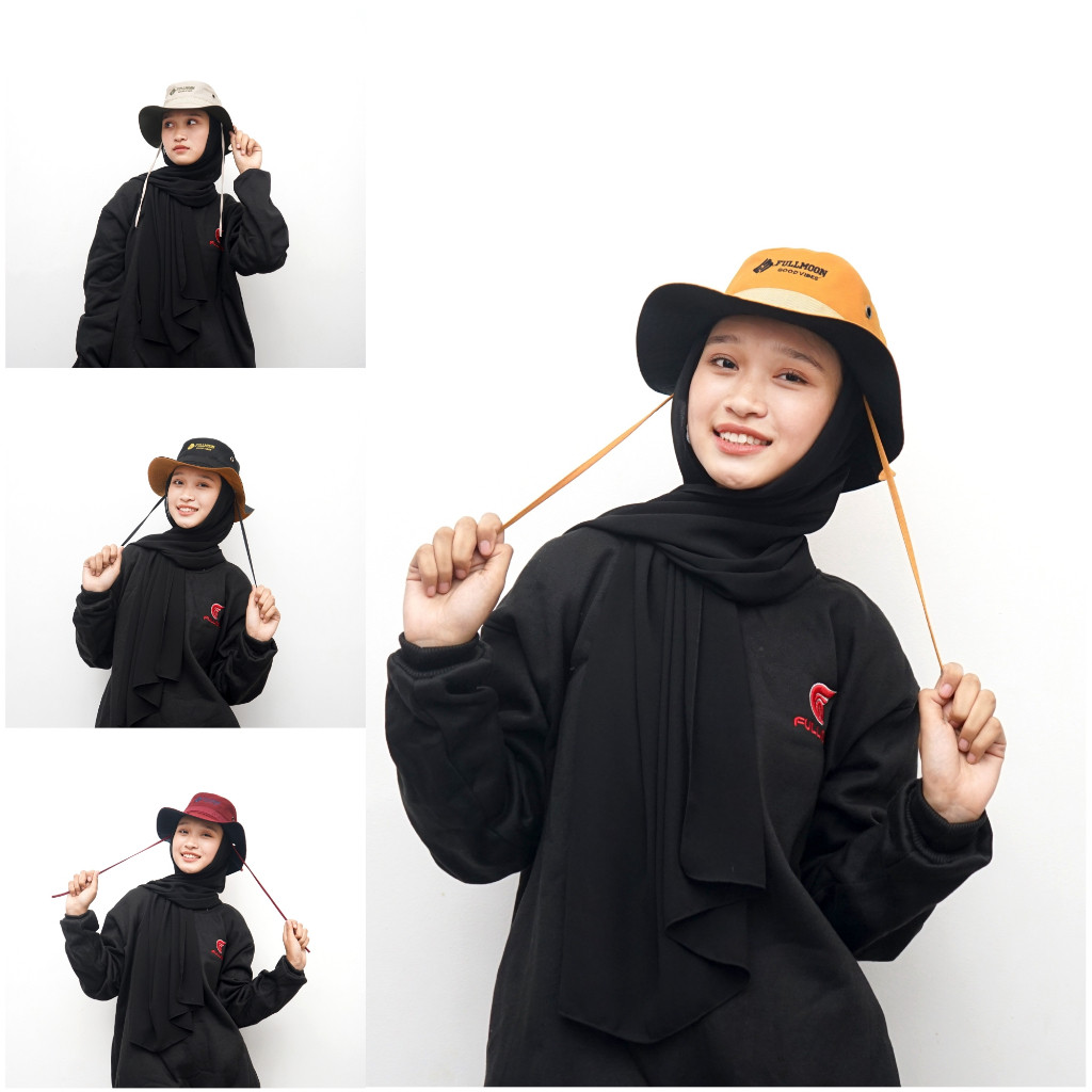 Topi Pria Bucket Hat Rimba Topi Gunung Pria Wanita Outdoor FULLMOON murah brand original