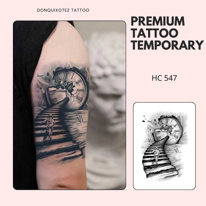 PREMIUM Tatto Temporary Tato Semi Permanen Fruit Ink HC-547 motif time traveler tato sementara tahan