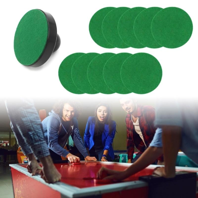 

10Pcs Green Self Adhesive Felt Sticker Air Hockey Pusher Pad Felt Pad Air Hockey Table Game Accessories Enduring