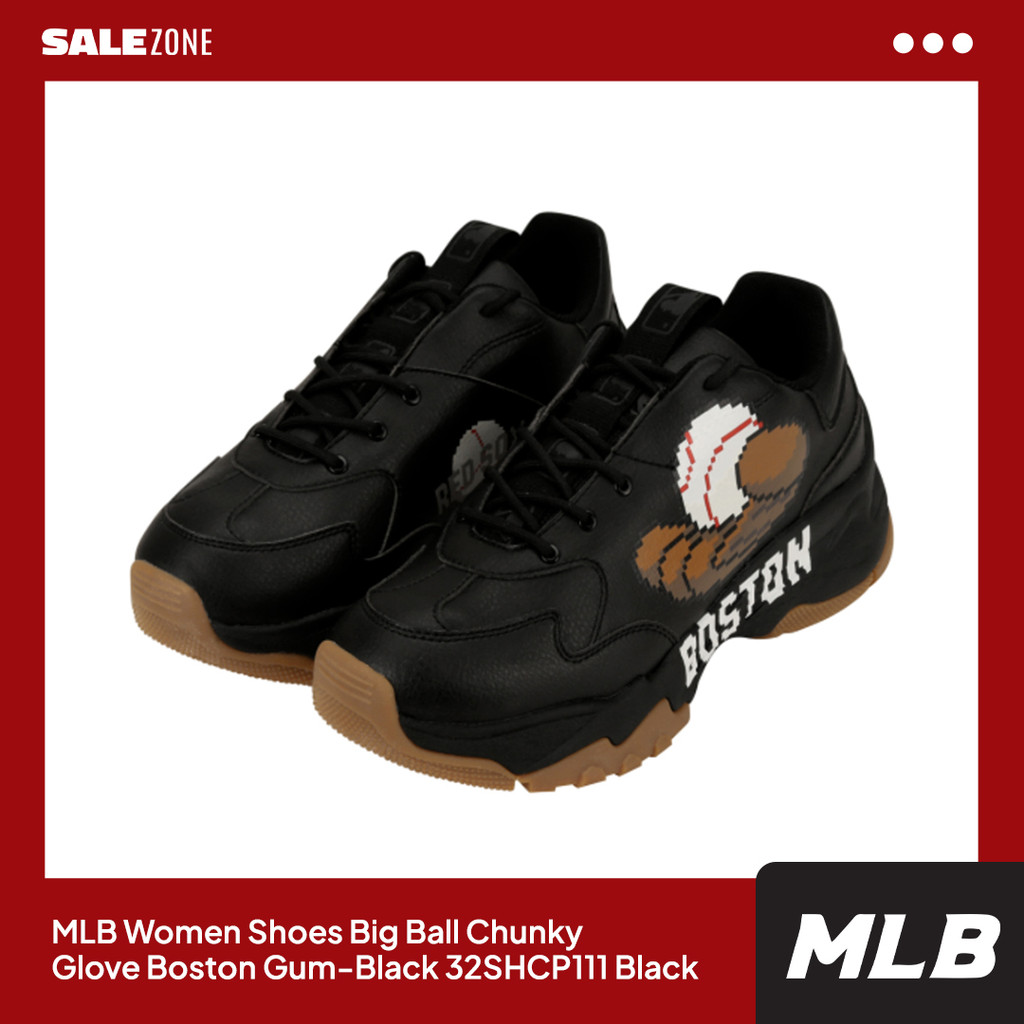 MLB Women Shoes Big Ball Chunky Glove Boston Gum-Black 32SHCP111 Black