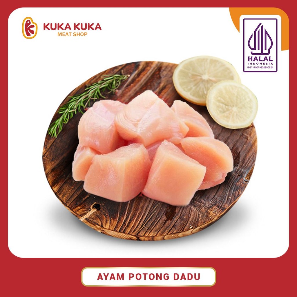 

Daging Ayam Boneless Potong Dadu / Cubes - 1kg