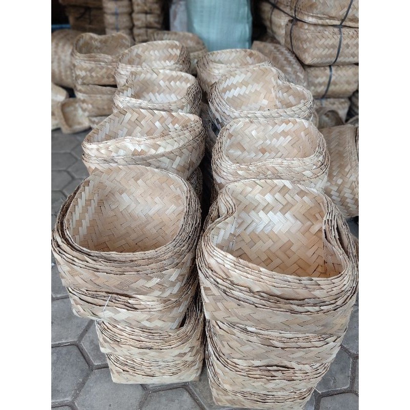 Sepasang Besek Jumbo 30x30x15 Bakul Bambu Besek Walet Besek Psht |  Besek Bambu Handmade