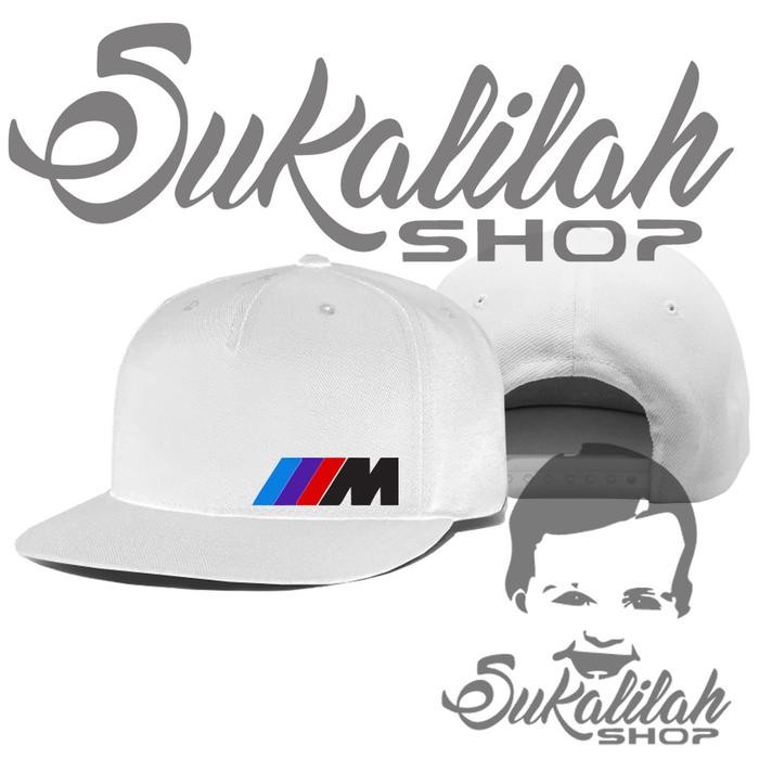 Topi pria snapback unisex all size premium bmw m power 02 - Putih