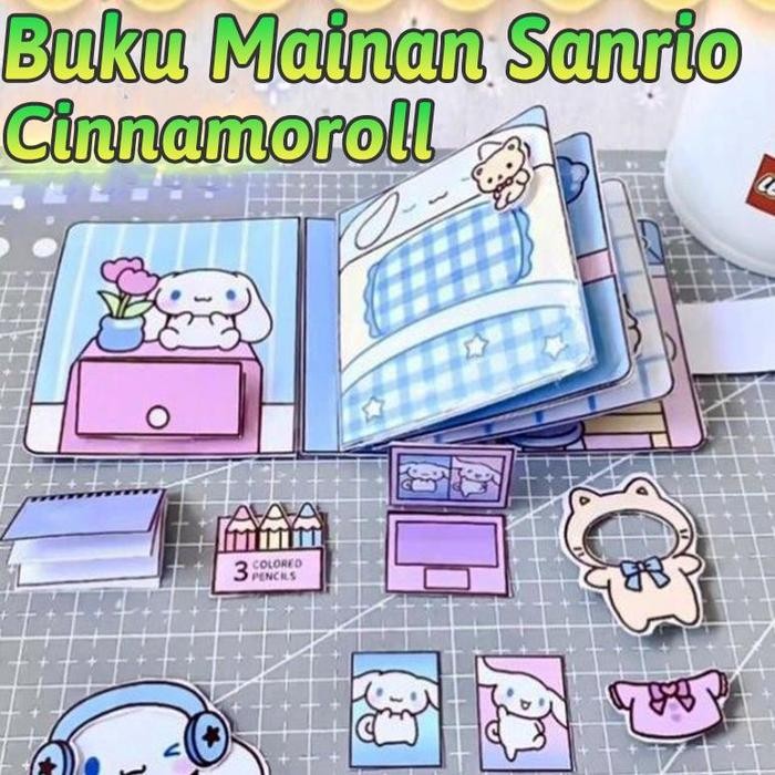 

TERLARIS! SQY Sanrio Quiet Book Cinnamoroll Kuromi Buku Diy Handmade Toys Paper - esarelody