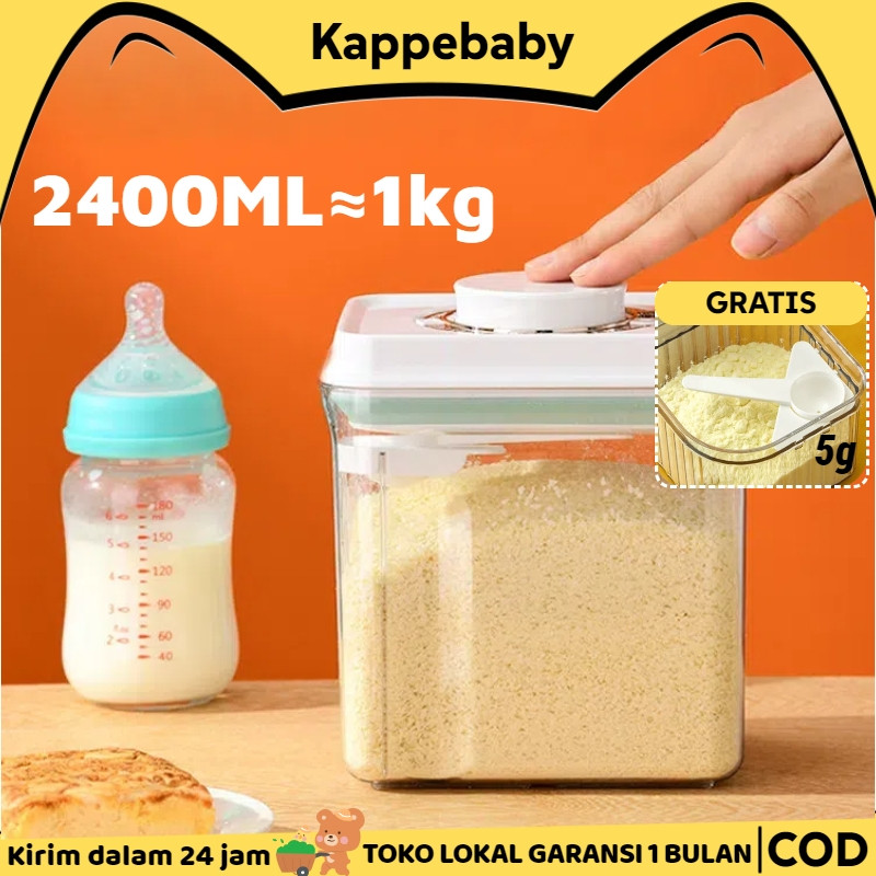 KappeBaby 【BPA FREE 1KG】1200ml/2400ml Kotak Susu Bubuk Bayi Container Tempat Wadah Susu / Toples Kot