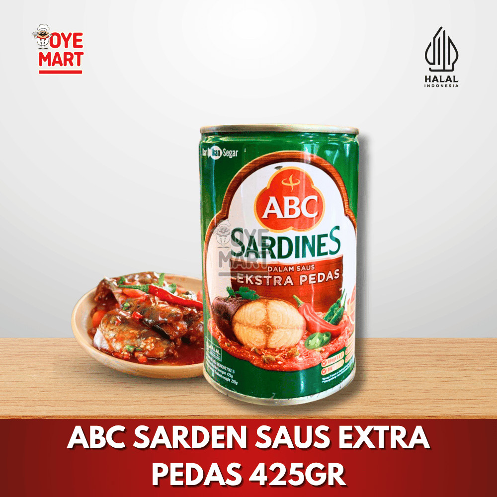 

ABC SARDEN SAUS EXTRA PEDAS 425GR/IKAN SARDEN KALENG/MAKANAN KALENG
