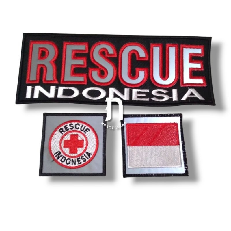 Logo Bordir Rescue Indonesia Satu Set