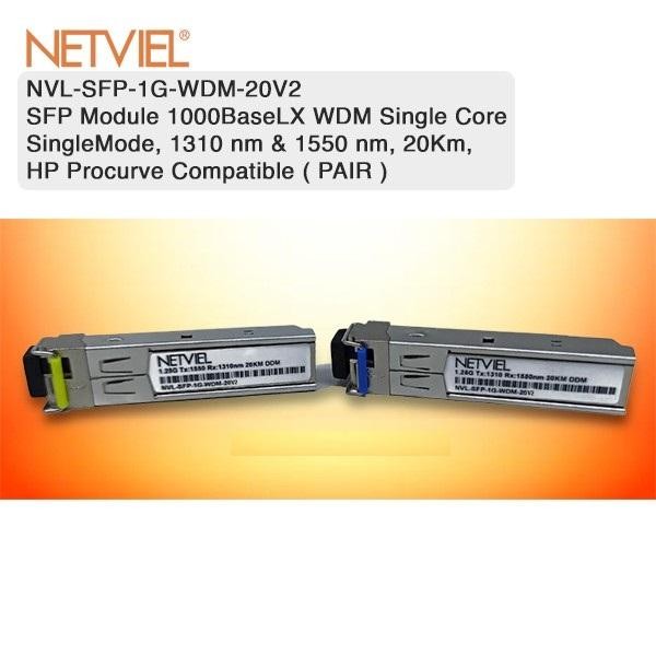 NETVIEL SFP Module 1Gb WDM Single Core SM 20km NVL-SFP-1G-WDM-20V2