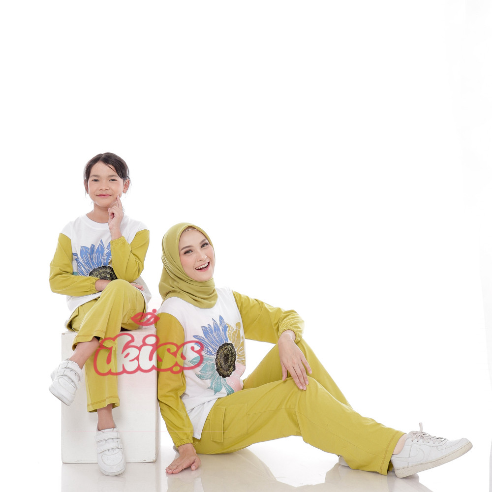 Setelan kaos Couple Ibu dan Anak Perempuan Terbaru Katun Premium Tebal Setelan Wanita Couple  Setcel