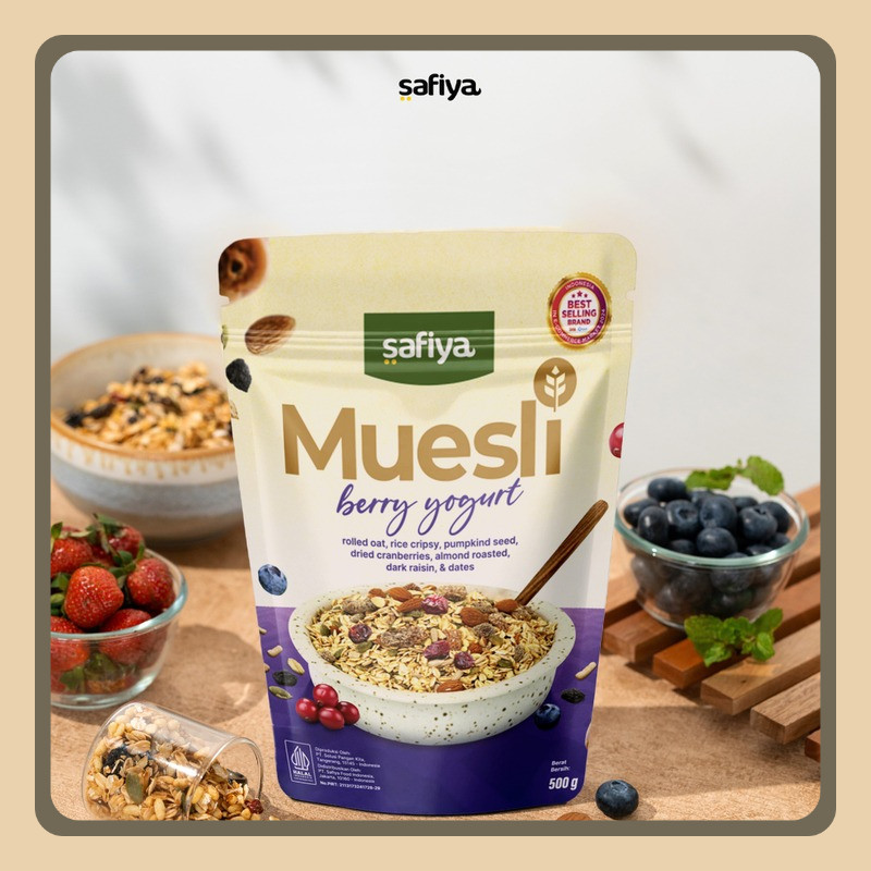 

Muesli Safiya 1 Kg Berry Yogurt Original – Sereal Oatmeal Dried Fruit Sarapan Sehat Makanan Ringan | Healthy Food