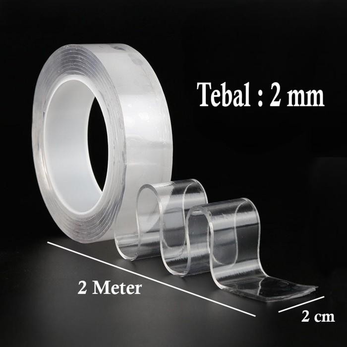 

[BERGARANSI] Harga Promo Double Tape Nano Gel Super Kuat Perekat Bening Dua Sisi Tanpa Bekas Reusable - 2M x 2cm Berkualitas Paling Dicari