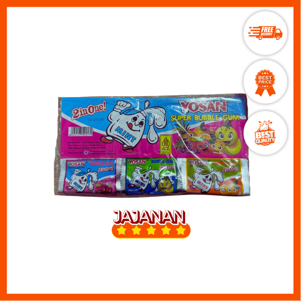 

Yosan Super Bubble Gum Permen Karet Tiga Rasa