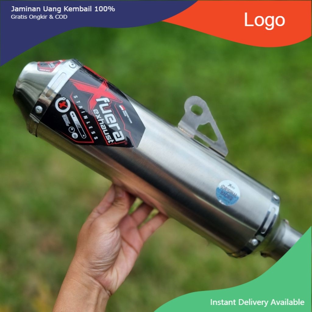 Xfuera slincer knalpot klx crf wr155 dtracker bore up panjang 30cm inlet 50mm