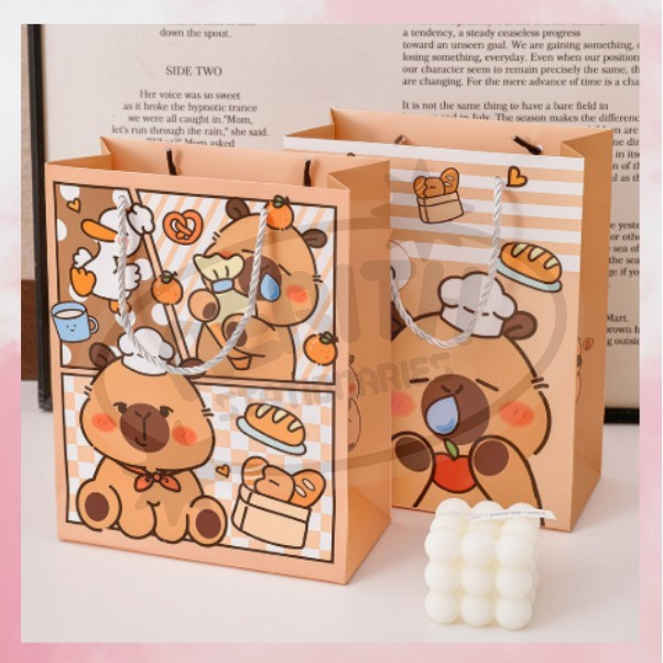 

AS Goodie bag/ Paper bag Tas ulang tahun kapibara-jinjing-Belanja-Souvenir premium -Kado S-PO023