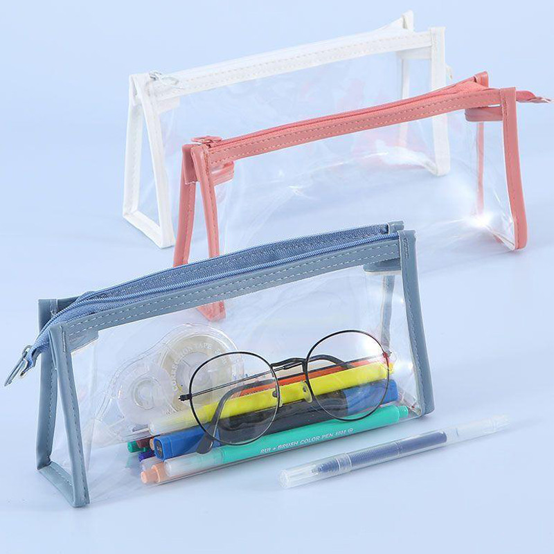 

Transparent Pencil Case Large Capacity Waterproof Storage Bag Simple Portable Stationery Sool Supplies