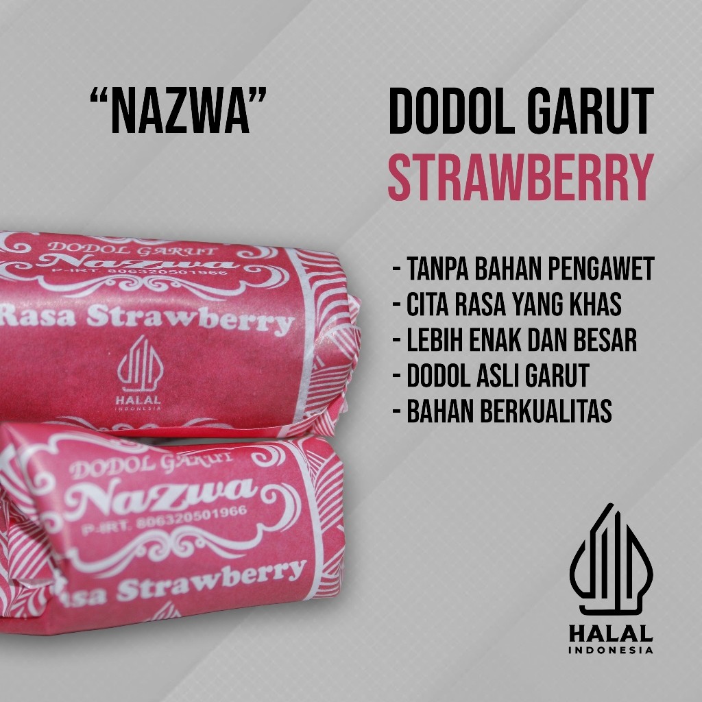 

May Store - Viral Dodol Batik Oleh-Oleh Khas Garut 1kg 4 Rasa Strawberry - Mocca - Pandan - Durian