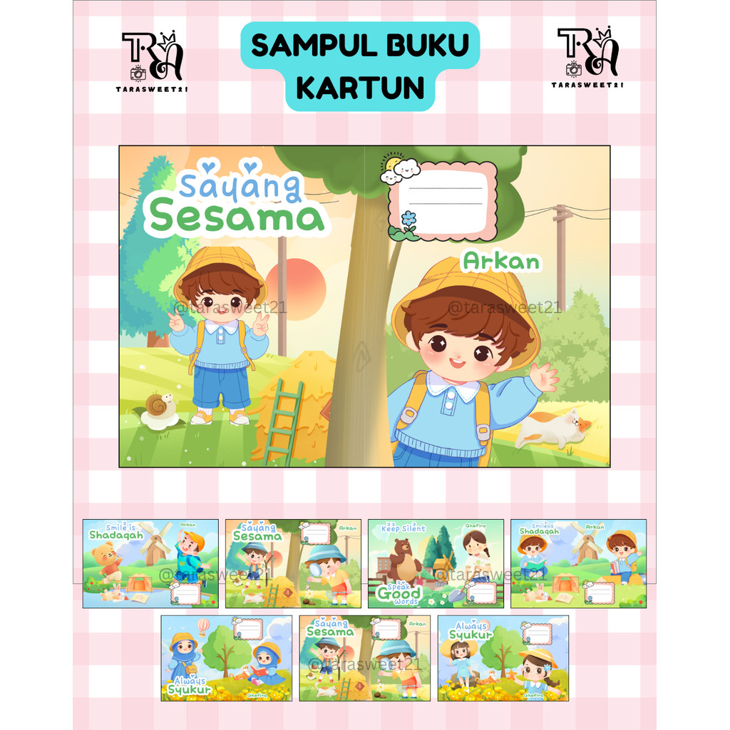 

(TR21) DS-2 1 lembar SAMPUL CUSTOM BUKU KARAKTER KARTUN LUCU- LUCU UKURAN KWARTO HARGA PERLEMBAR