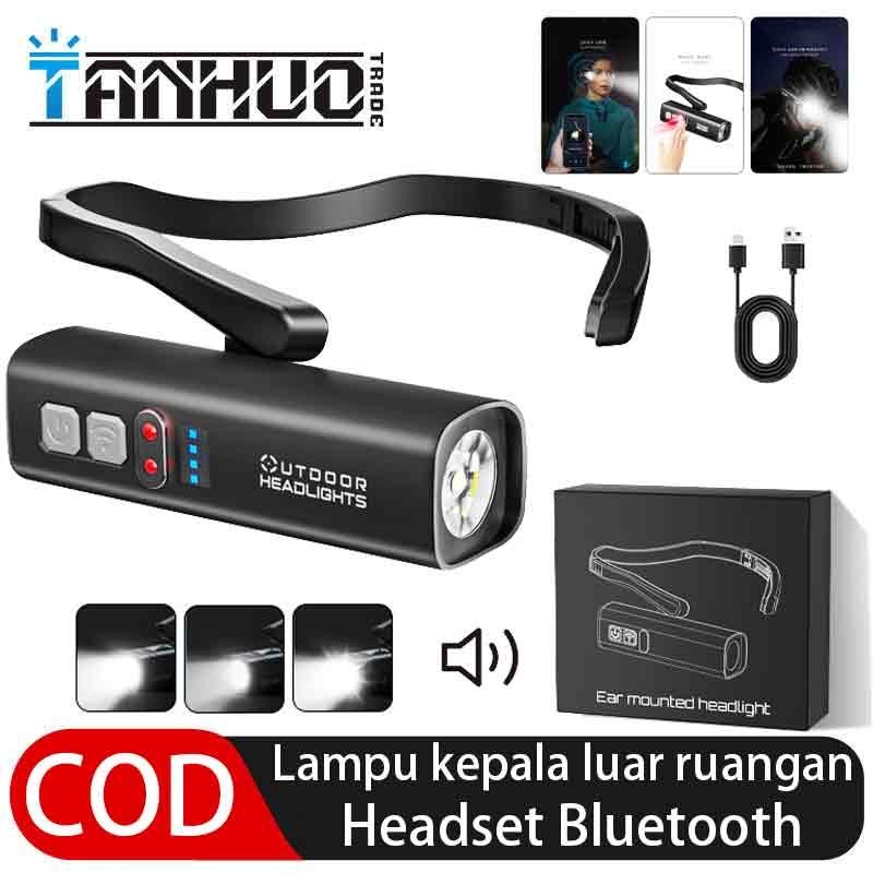 【COD】 Koneksi Bluetooth Senter led super terang/senter kepala super terang /10w Senter lampu / Sente