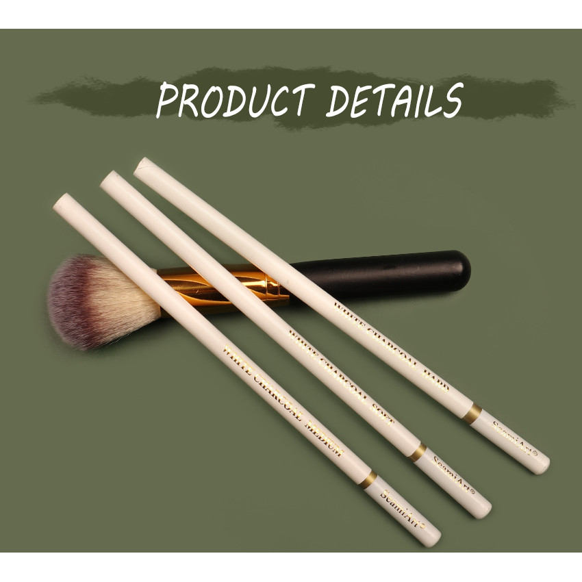 

SeamiArt 3Pcs White Soft/Medium/Hard Charcoal Pencil for Sketch Carbon Pen Sketch Art Tools Office School Supplies Pencils