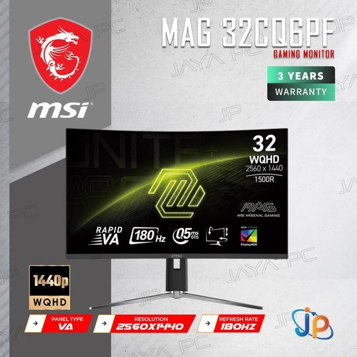 Monitor MSI LED MAG MAG 32CQ6PF - Curved WQHD 32" Inch