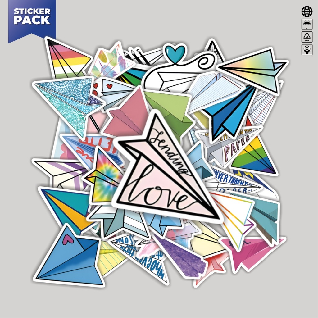 

[100PCS]Stiker Pack Stiker Kerajinan Pesawat Aesthetic Vinyl Anti Air Dekorasi Sticker Laptop Buku Journal Koper Helm Casing HP Gitar Helm Skateboard
