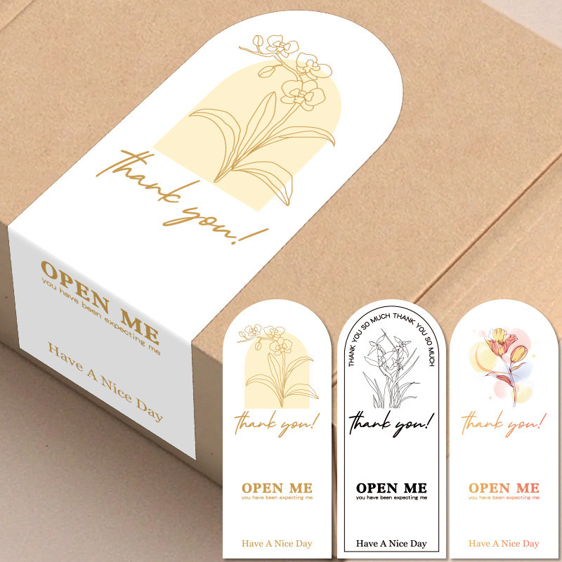 

50 Pcs Small Fresh and Simple Aircraft Box Sealing Sticker Exquisite Gift Box Packaging Sealing Label Gift Decoration Stickers