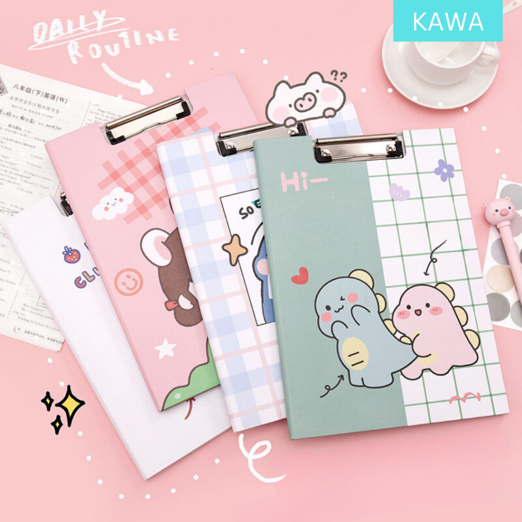 

KAWA Papan Clipboard With Cover Papan Ujian Papan Jalan Aesthetic Karakter Lucu MO