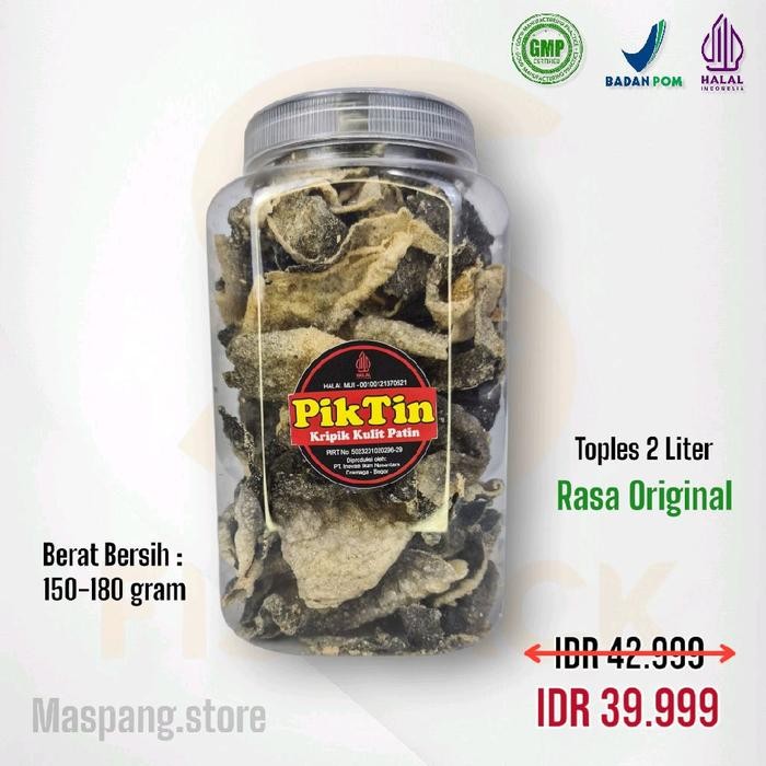 

Keripik Kulit Ikan Patin | Kemasan Toples Ekonomis [Camilan Snack Pedas Krupuk Food cemilan basreng] - 2 liter, Pedas