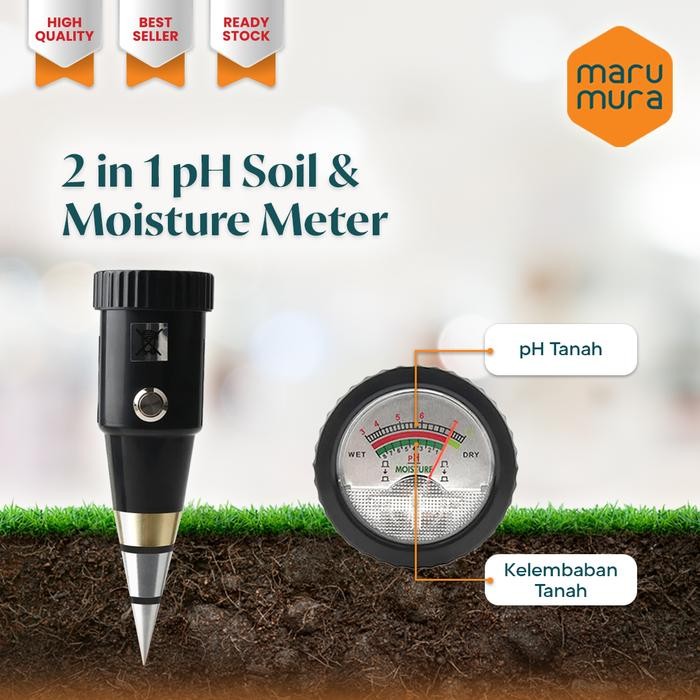 Hot Produk Marumura Alat ukur PH dan Kelembaban Tanah | Moisture Digital Tanah pH Meter Analyzer Tes