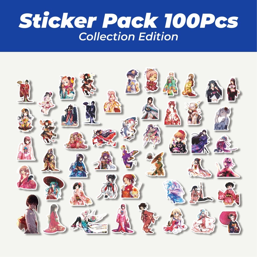 

Hot Stiker Anime Kimono Lucu Anti Air Stikers Berperekat Waterproof Sticker Decal Buat Motor Helm Buku Journal Koper Casing HP Laptop Botol Minum