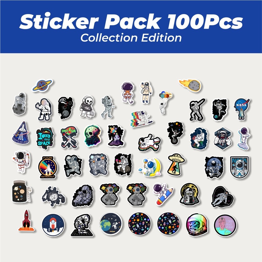 

Hot Stiker Spaceman [Astronot] Lucu Anti Air Stikers Berperekat Waterproof Sticker Decal Buat Motor Helm Buku Journal Koper Casing HP Laptop Botol Minum