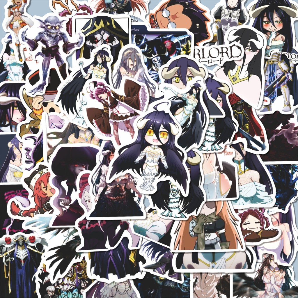 

100PCS Lucu Stiker Anime Overlord Sticker Aesthetic Stiker Anti Air Stikers Berperekat Waterproof sticker decal buat Motor Helm Buku Journal Koper Casing HP Laptop Botol Minum Hadiah anak