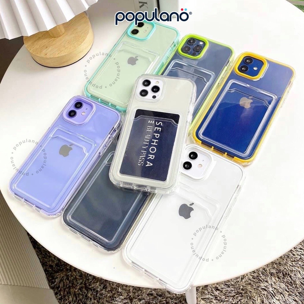

Softcase iPhone Slot Card Holder Casing Simpan Kartu iPhone Soft Case Premium