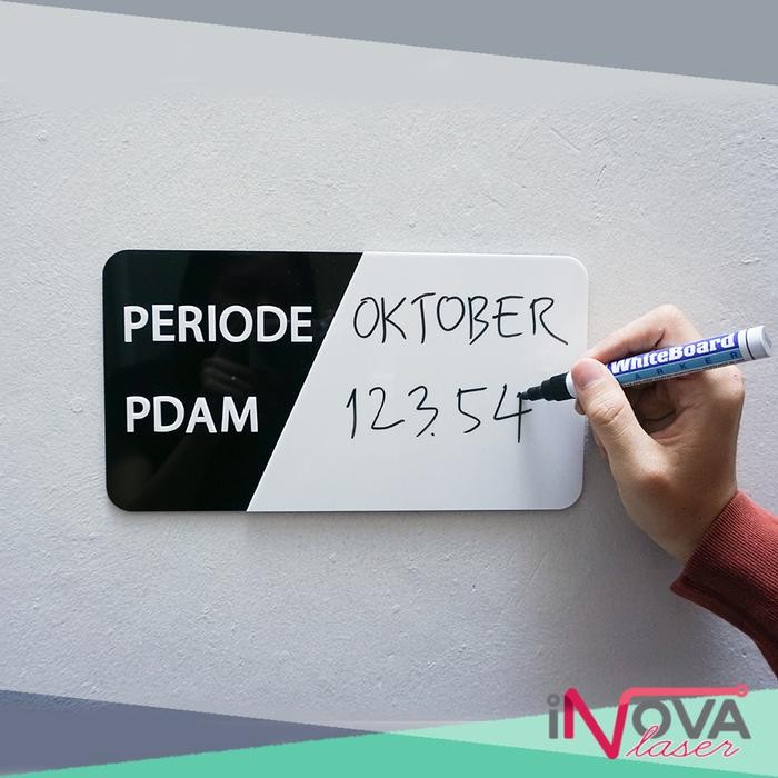 

Papan Stand Meter PDAM Akrilik Acrylic Minimalis Modern - 2 Lubang, Tanpa Spidol