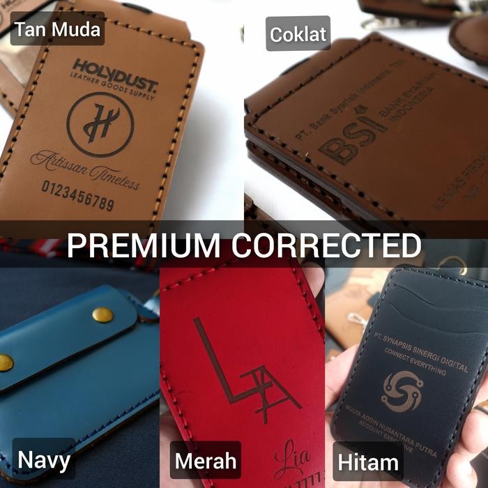 

Custom ID Card holder kulit dan yoyo id name tag kulit asli - PREM CORRECTED, MODEL A