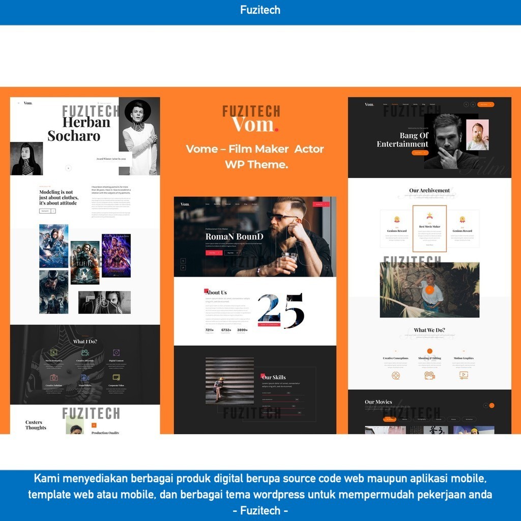 TEMA WORDPRESS VOME - FILM STUDIO MOVIE PRODUCTI   D5437 TEMPLATE WEB BY FUZITECH ORIGINAL