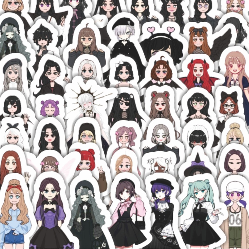

Stiker Cutting Pack Stiker Gadis Misterius Berpakaian Gelap Isi 100Pcs Series Aesthetic Lucu Keren Untuk Koper Bahan Vynil
