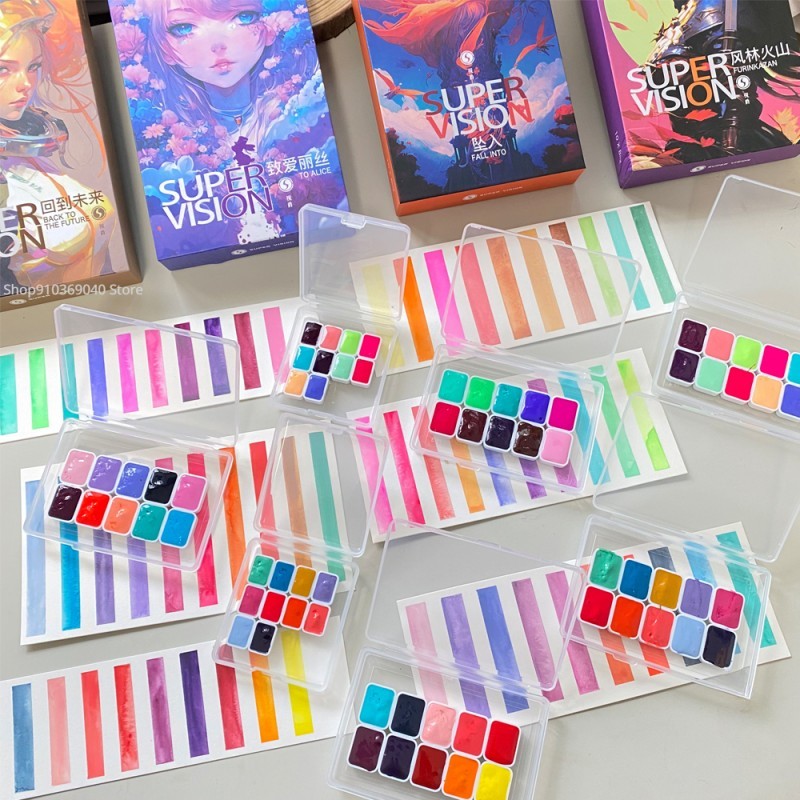 

New SuperVision Watercolor Pigment 10 Colors 0.5/1ML Transparent Watercolor Illustration Character Painting Nail Art Supplies