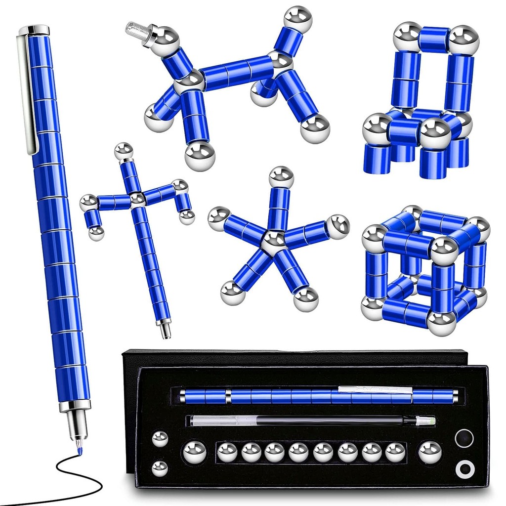 

Magnetic Decompression Fidget Pen, Multifunctional Metal Ballpoint Pen with Colorful Magnet Balls, Cool Gadget Gift for Kids