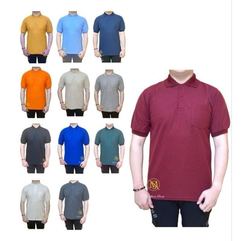 Kaos polo polos saku| Kaos polo| Polo shirt| Polo pria lengan pendek| Polo pria