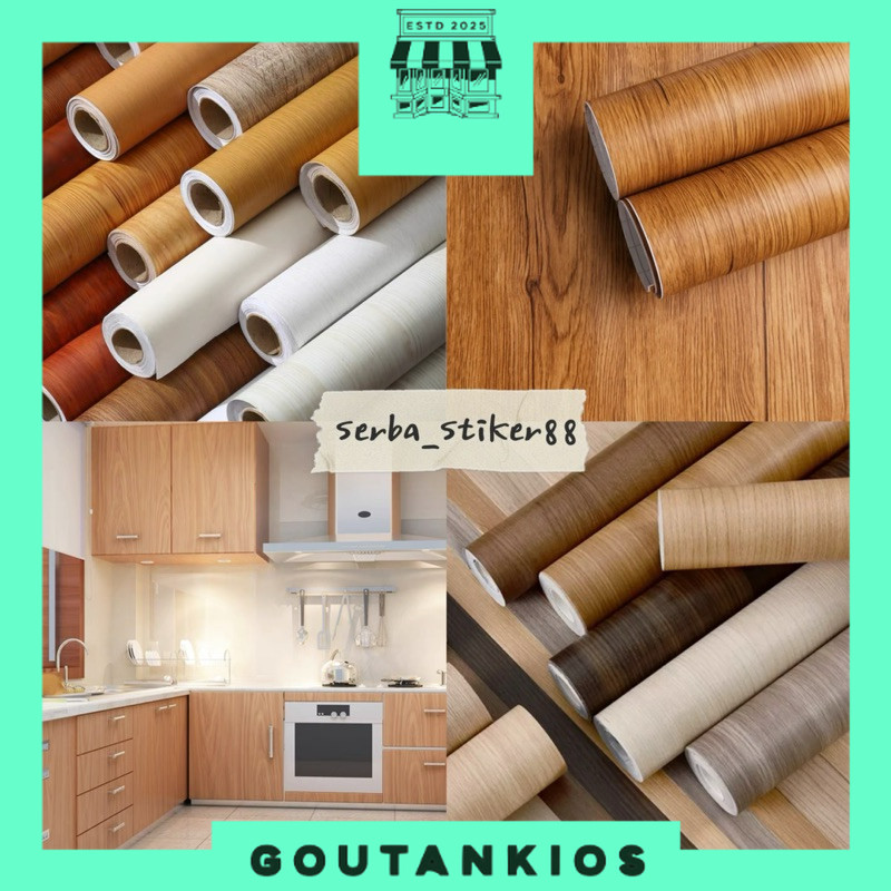 Stiker Lantai Anti Air Wallpaper Lantai Sticker Dinding Marble Glossy Sticker Serba guna L122Cm