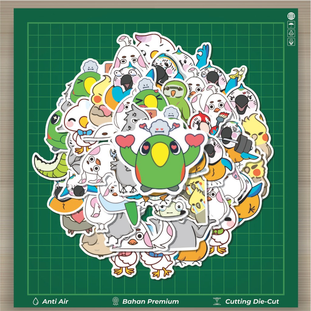 

HOT 50 PCS STIKER Stiker Hewan Burung Beo Stiker Fashion Cars Decal Dingin Kartu Album Custom Vinyl Anti Air- Sticker Aesthetic Buku Journal Koper Casing HP Tablet Laptop Helm Motor Botol Minum