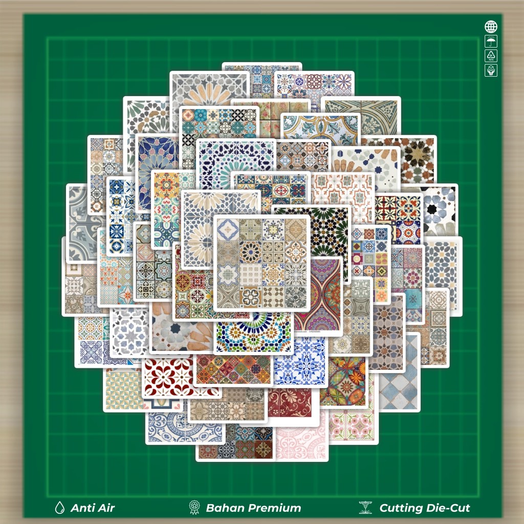 

HOT 50 PCS STIKER Stiker Motif Vibrant Tile Graphics Library [Grafis Ubin yang Cerah] Stiker Fashion Cars Decal Dingin Kartu Album Custom Vinyl Anti Air- Sticker Aesthetic Buku Journal Koper Casing HP Tablet Laptop Helm Motor Botol Minum