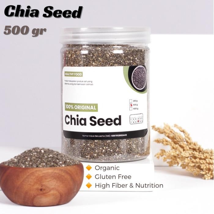 

CHIA SEED 500gr Organik Chiaseed Black Import Biji Cia Hitam Kaya Serat Kesehatan Super Food Bijian Ciaseed 500 gram ciyaseed chiased ciased ciyased mexico paraguay