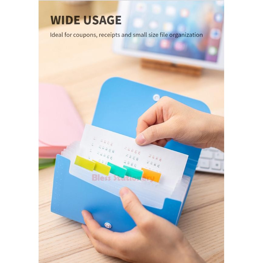 Deli Dompet plastik A6 map uang map nota map giro Expanding File - Kuning