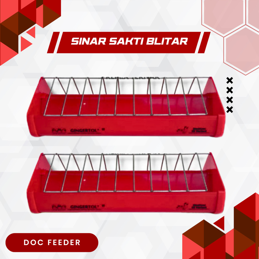 DOC FEEDER MERAH KECIL - TEMPAT RANSUM DOC KECIL MEDION - Tempat Pakan Makan Ayam DOC