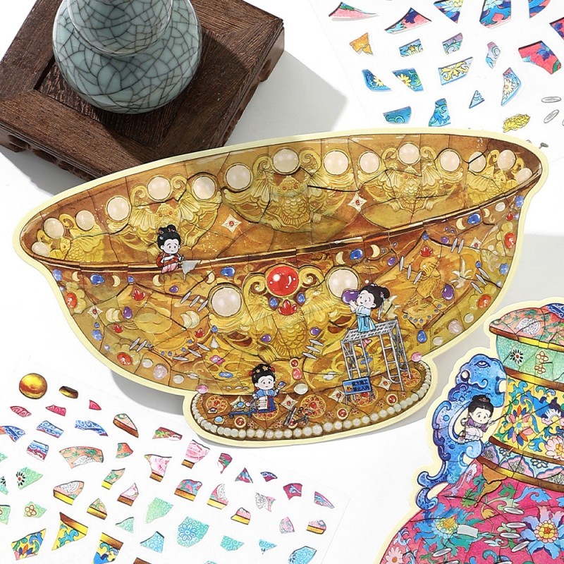 

Creative Miniature Landscape Stickers DIY Collage Porcelain Stickers Students Funny Handmade Stickers Stationery