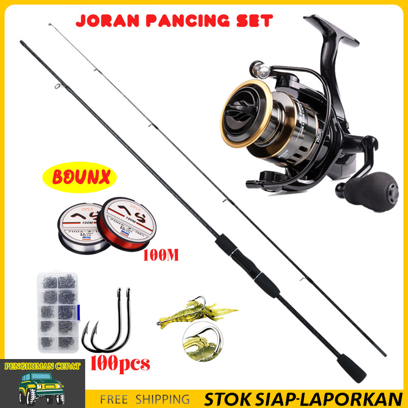 DAIWA Ultralight Carbon Spinning Rod Casting Rod Ultralight Fishing Rod Combo SET Joran Pancing Bait